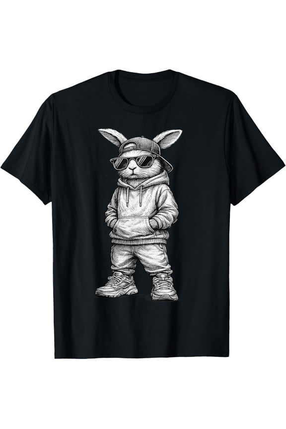 Bunny Face with Sunglasses Easter Day for Men T-Shirt
