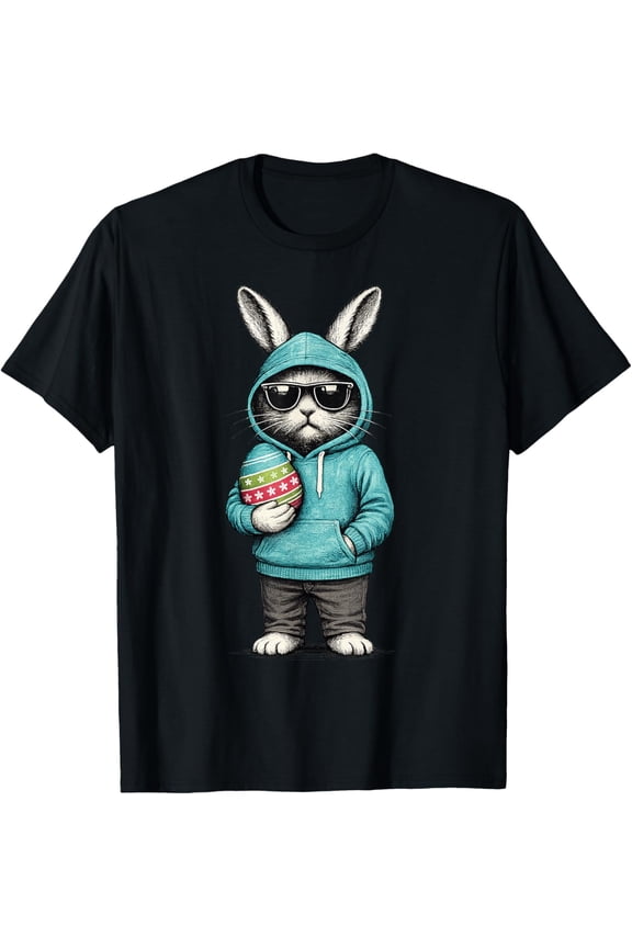 Bunny Face with Sunglasses Happy Easter Egg Men T-Shirt