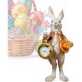 thumbnail image 1 of Bunny Figurine with Clock and Top Hat – Easter Rabbit Table Clock, Decorative Spring Home Accent, 1 of 6