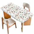 thumbnail image 1 of Bunny Floral Easter Table Cloths for 3 Foot Rectangle Tables, Elegant Pastoral Spring Floral Patio Waterproof Elastic Fitted Tablecloths, Washable Rectangular Table Cover for Camping, 1 of 8