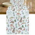 thumbnail image 1 of Bunny Floral Easter Table Runner - 36 Inch Long Elegant Pastoral Spring Floral Rabbits Cotton and Linen Blended Dress Scarves Farmhouse Table Runner for Kitchen Dining, Coffee Table, 13" x 36", 1 of 8