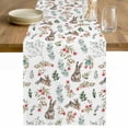 thumbnail image 1 of Bunny Floral Easter Table Runner - 60 Inch Long Elegant Pastoral Spring Floral Cotton and Linen Blended Dress Scarves Farmhouse Table Runner for Kitchen Dining, Coffee Table, 13" x 60", 1 of 8