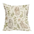 thumbnail image 1 of Bunny Flower Pillow Covers 18x18 Inch Easter Pillow Cases, Farmhouse Holiday Home Decor for Sofa Couch Outdoor, 1 of 5