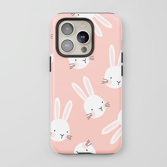 Bunny For All iPhone Series Protective Phone Case Cute Cartoon Pink