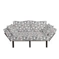 thumbnail image 1 of Bunny Futon Couch, Nature Inspired Pattern Drawn by Hand with White Hares Hearts and Floral Elements, Daybed with Metal Frame Upholstered Sofa for Living Dorm, Loveseat, Multicolor, by Ambesonne, 1 of 4
