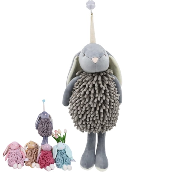 Bunny Fuzzy Ball Hand Towels 2026, Soft Absorbent Fluffy Rabbit Chenille Hand Towel Ball, Fluffy 3D Animal Hand Drying Puff Towels, Creative Decorative Easter Bunny Towels for Bathroom Kitchen