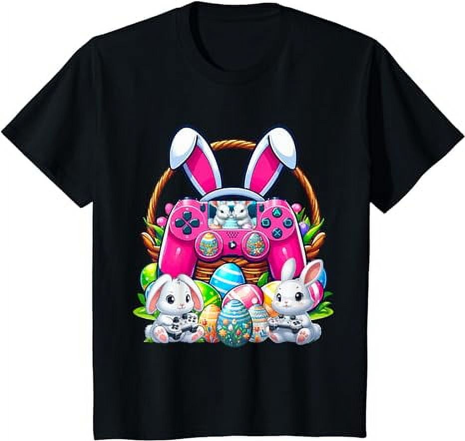 Bunny Game Controller Bunnies Hunting Chocolate Eggs Easter T-Shirt ...