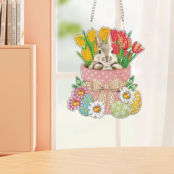 Bunny Gift Tulip Diamond Art Painting Kit Wall Hanging