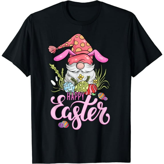 Bunny Gnome Rabbit Eggs Hunting Happy Easter Day Funny T-Shirt