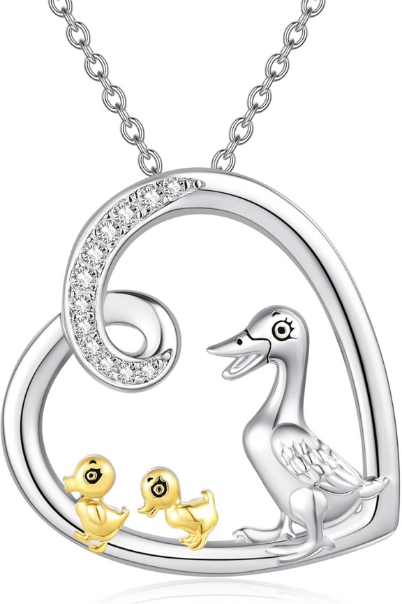 Bunny/Goat/Penguin/Capybara/Elephant/Mama Duck/Giraffe/Guinea Pig/Koala Necklace 925 Sterling Sliver Animal Gifts Jewelry for Women