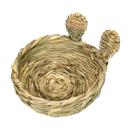 Bunny Grass Bed Chewing Bunny Bedding Nest for Rabbits Squirrel Small Animal Round Opening Style