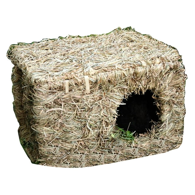 Bunny Grass House Natural Straw Woven Nest Tunnel Chew Toys for