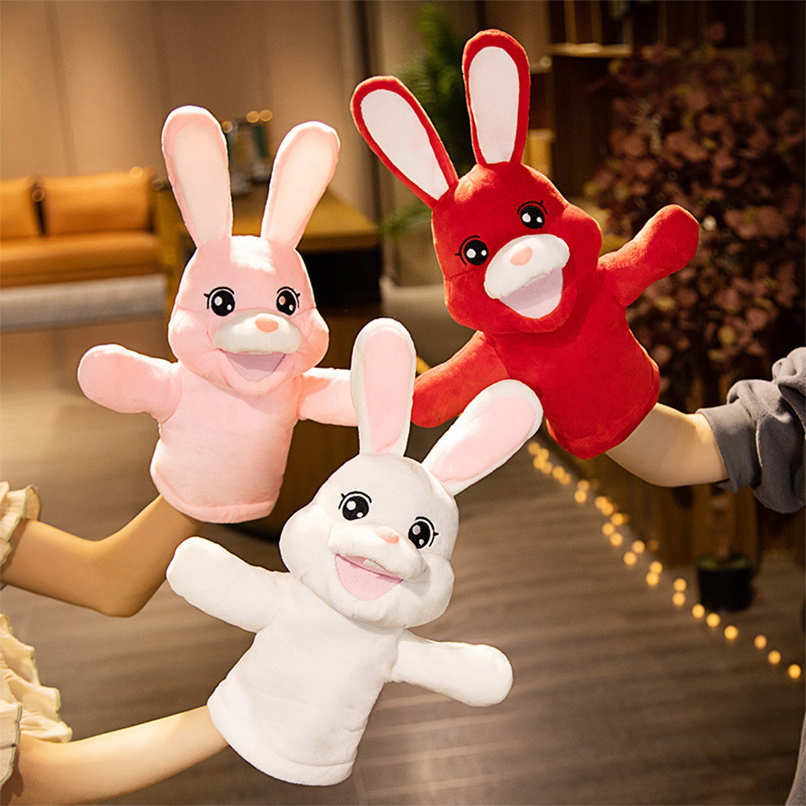 Bunny Hand Puppet Yrmaups Under $5 ! Plush Toy with Movable Mouth ...