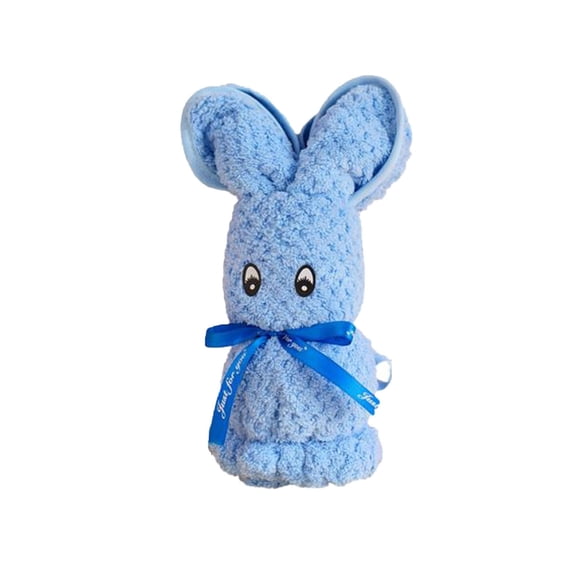 Bunny Hand Towel 14x30 Inches, Soft Absorbent Face Towel for Bathroom(Light Blue)