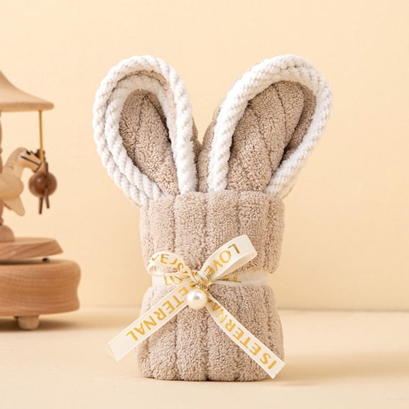 Bunny Hand Towel, Adorable Rabbit Towel for Kids, Easter Gift Cute Bunny Hand Towel, Thickened Soft Coral Terry Towel Wedding, Birthday, Celebration, Commemorative Gift