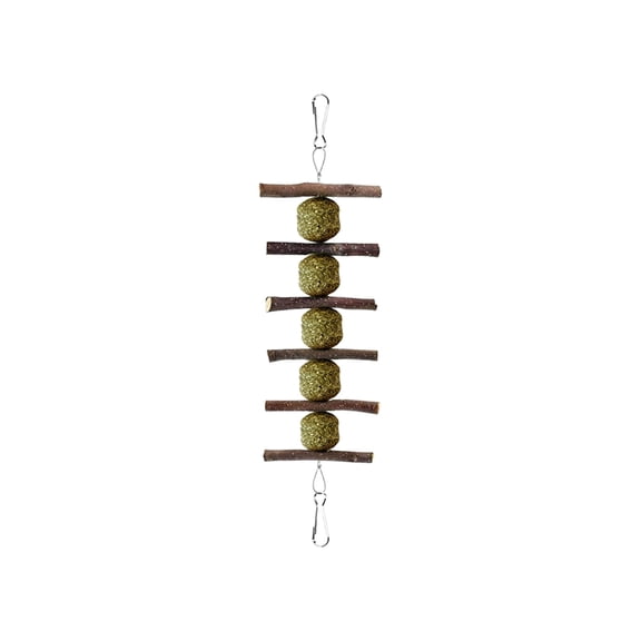 Bunny Hanging Chew Toys, Natural Apple Wood Hanging Rabbit Chew Toy Treats for Guinea Pigs Hamsters Chinchilla Ferrets Rats, Dental Health Teeth Grinding