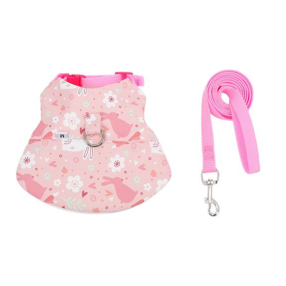 Bunny Harness and Leash Set for Rabbits & Small Pets - Escape-Proof Rabbit Harness with Adjustable Clothes - Soft Bunny Leash for Guinea Pigs, Ferrets & More