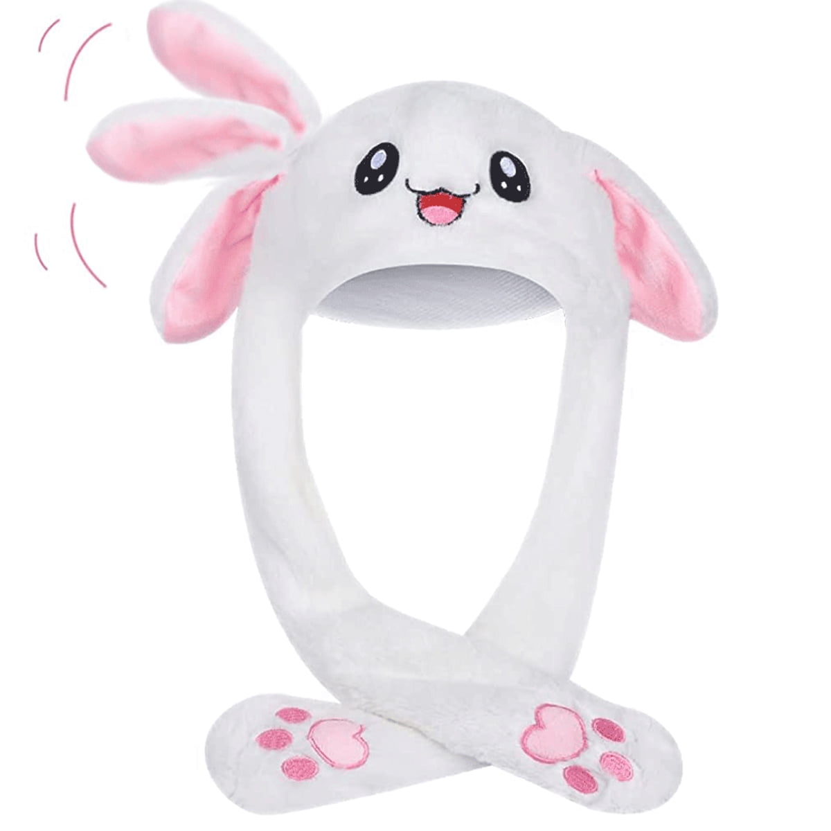 Bunny Hat Ear Moving Jumping Funny Plush Rabbit Hat Cute Animal Hat for ...