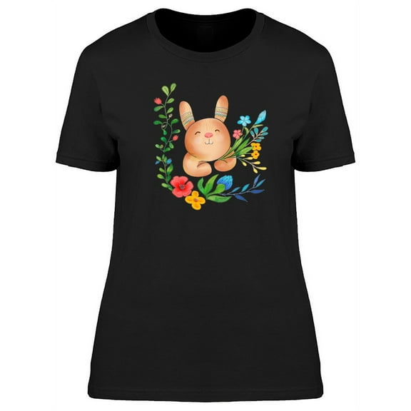Bunny Holding Bouquet  T-Shirt Women -Image by Shutterstock, Female Medium
