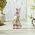 thumbnail image 1 of VHC Brands Bunny Hop MDF All Ears Lavender Check Bunny in Burlap Scarf 3.5x8, Spring Decorations, Home and Table Decor, Spring and Easter Figurines, 1 of 4