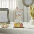 thumbnail image 1 of VHC Brands Bunny Hop MDF Blushing Bunny & Eggs w/Base 6.5x12, Easter Decorations, Home and Table Decor, Spring and Easter Figurines, 1 of 4