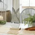 thumbnail image 1 of VHC Brands Bunny Hop Wooden Half Egg w/Grey Bunny Silhouette 2.25x6, Easter Decorations, Home and Table Decor, Spring and Easter Figurines, 1 of 4