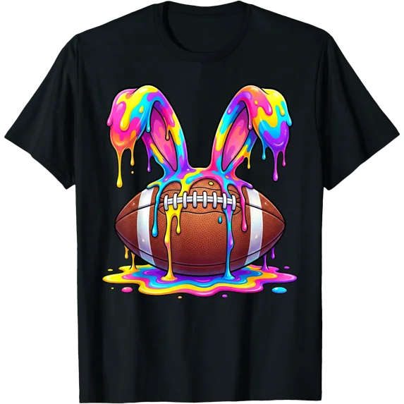 Bunny Ice Cream Drip Football T-Shirt , Vintage T-Shirt - Walmart.com