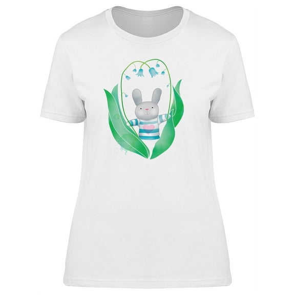 Bunny Inside Plants & Flowers T-Shirt Women -Image by Shutterstock, Female XX-Large
