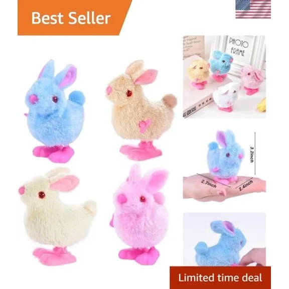 Bunny Jumping Chick Wind Up Toys Novelty Chicken Hopping Windup Toy for Kids ...