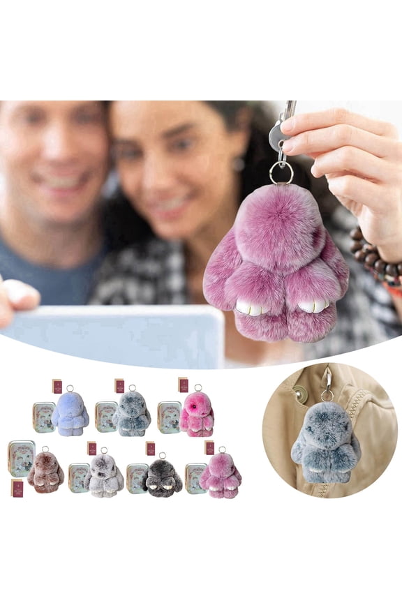 Bunny Keychain with Box, Soft Easter Bunny Plush, Cute Lulu Keychain with , Bunnycute Plush Key Chain, Handmade Plush Bag Charm for Women & Girls â Soft Accessory & Collectible