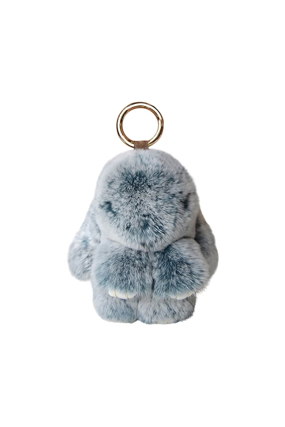 Bunny Keychain Keychain with Tin, Handmade Soft Bunny PomPom Charms for Easter Birthday Gift