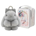 thumbnail image 1 of Bunny Keychain with Tin - 5.1" Handmade Bunny Plush Keychain with Gift Tin Box, Soft Rabbit Bag Charm Pendant, Cute Fluffy Key Ring Accessory for Backpack Purse Keys Gift Idea, 1 of 13