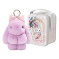 thumbnail image 1 of Bunny Keychain with Tin - 5.1" Handmade Bunny Plush Keychain with Gift Tin Box, Soft Rabbit Bag Charm Pendant, Cute Fluffy Key Ring Accessory for Backpack Purse Keys Gift Idea, 1 of 13