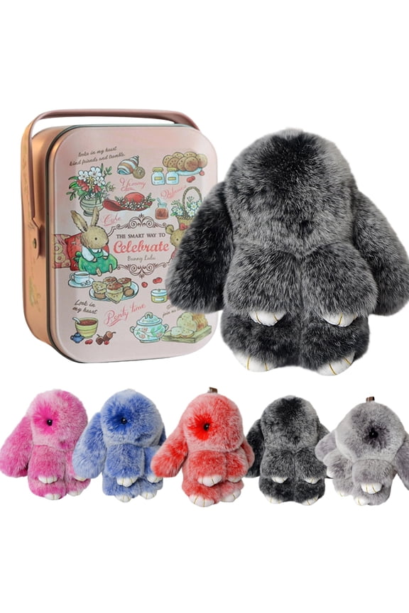 Bunny Keychain with Box, Bunny Keychain with Tin, Bunny Cute Plush Key chain