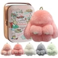 thumbnail image 1 of Bunny Keychain with Box, Bunny Keychain with Tin, Cute Plush Bunny Keychain Thoughtful Gift for friends, 1 of 5