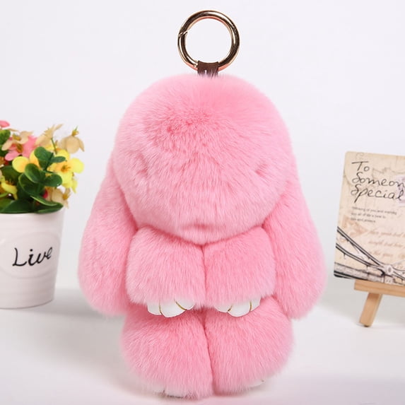 Bunny Keychain with Tin – Handmade Soft Plush Bunny Charm for Keys, Bags & Backpacks, Fluffy Bunny Keychain Plush Gift
