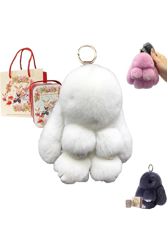 Bunny Keychain with Tin, Keychain with Box, Cute Bunny Keychain with Exquisite Box, for Easter Birthday Gift