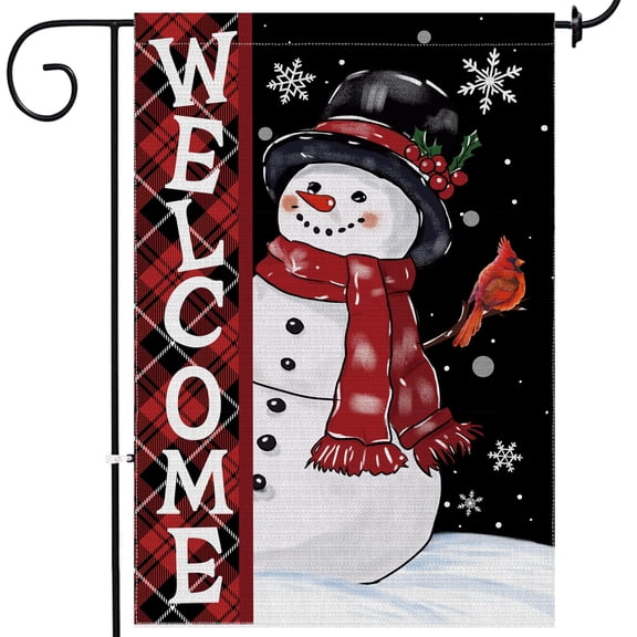 Bunny Lamb Cross Easter Flag 12x18 Double Sided Burlap, He is Risen Religious Outdoor Outside Yard Decor