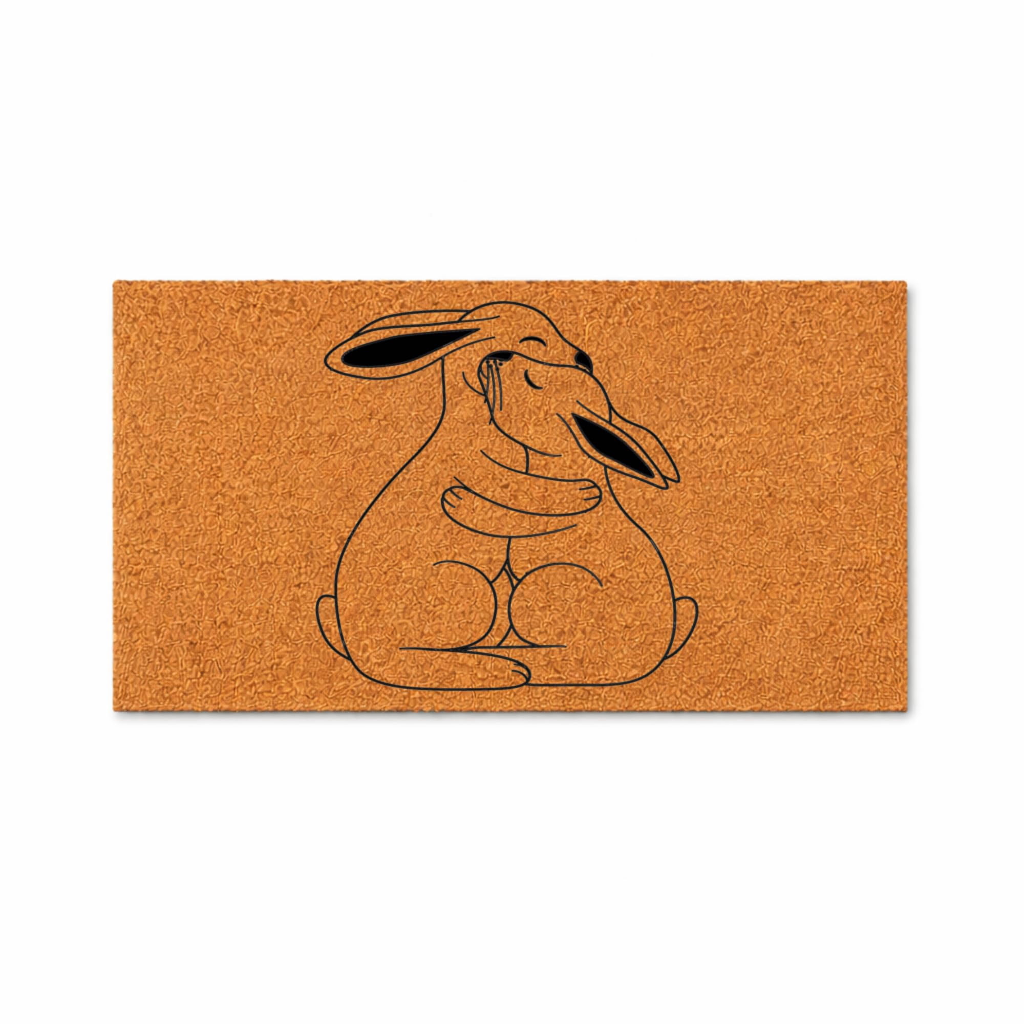 Rabbit Rabbit Clothing Line Bunny Line Art Doormat, Rabbit Graphic Entrance Mat, Cute Animal ...