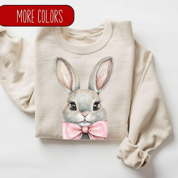 Bunny Lover Sweatshirt, Coquette Bow Sweater, Bunnie Mom, Rabbit Owner, Cute Bunny Mom Top, Womens Sweatshirt, Bunny Rabbit Shirt, All Size S-5Xl