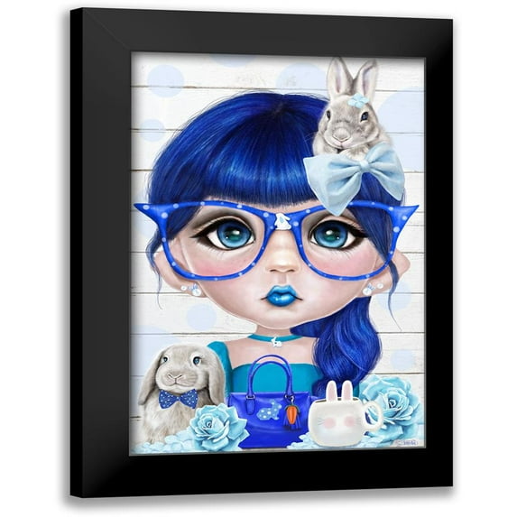 Bunny Loving Bethany 17x24 Black Modern Framed Museum Art Print Titled - Sheena Pike Art And Illustration