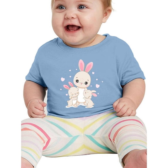 Bunny Mom And Babies T-Shirt Infant -Image by Shutterstock, 12 Months