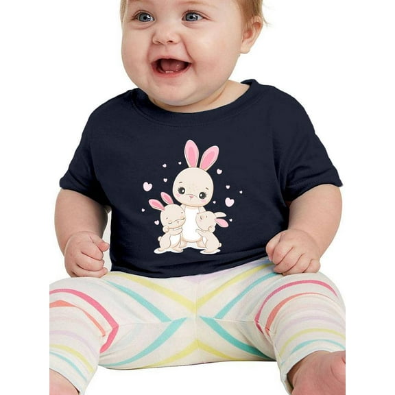 Bunny Mom And Babies T-Shirt Infant -Image by Shutterstock,  18 Months