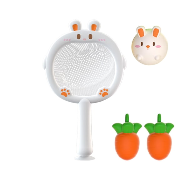 Bunny Net Bath Toy Set With Light Up Carrot And Animals Develops Hand Eye Coordination Safe Plastic