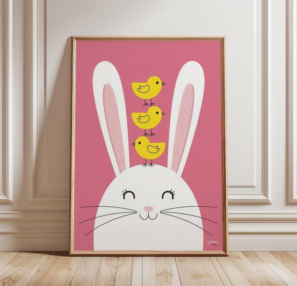 Bunny Nursery Cute Rabbit Room Animal Scandinavian Baby Decor Playful ...