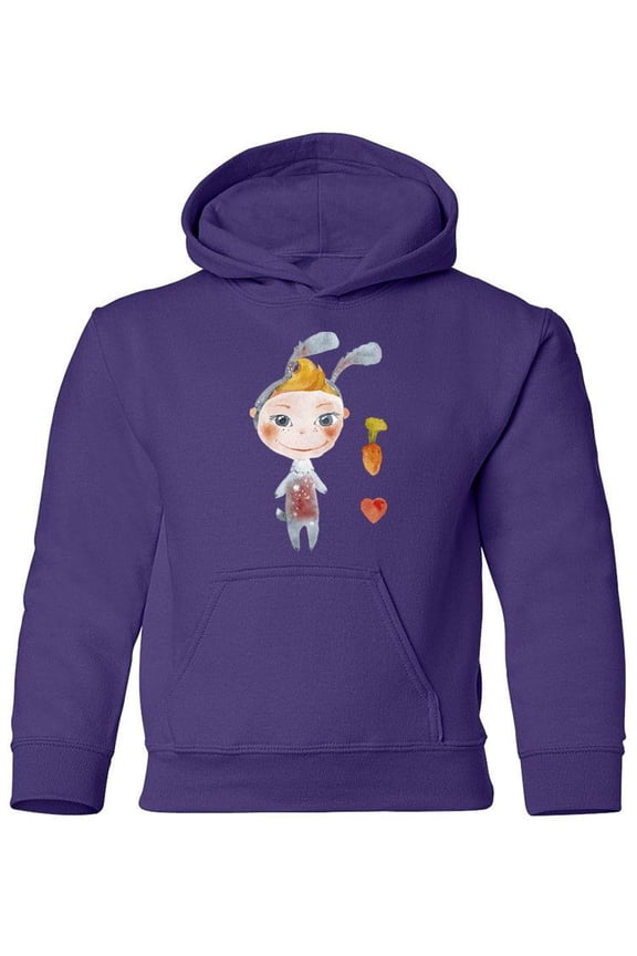 Bunny Outfit Girl Hoodie Juniors -Image by Shutterstock, Small
