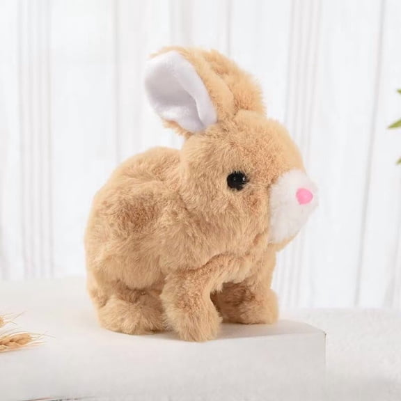 Bunny Partner, Cute Hopping Rabbit Interactive Electronic Pet Plush Bunny Toy with Sounds and Movements Animated Walking Wiggle Ears Twitch Nose Gifts for Toddlers Birthday, 7"