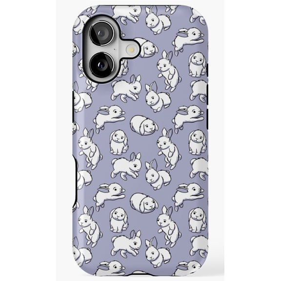 Bunny Pattern Purple Easter Rabbit Nature Case for iPhone 11 12 13 14 15 16 17 Pro Max