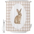 Bunny Plaid Shower Curtain for Bathroom, Rustic Farmhouse Beige Checked ...