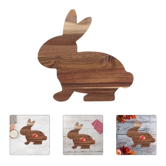 LEDMOMO Bunny Design Wooden Cutting Board for Kitchen and Serving